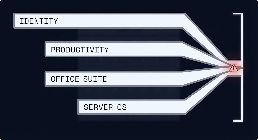 Lifecycle convergence — four Microsoft retirement timelines merging into one governance window