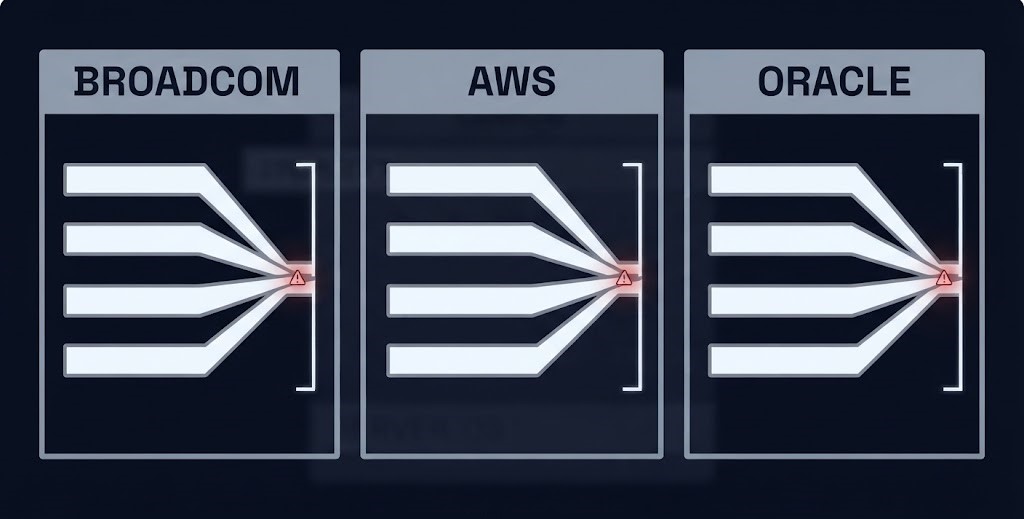 Lifecycle convergence pattern recurring across Broadcom, AWS, and Oracle vendor timelines