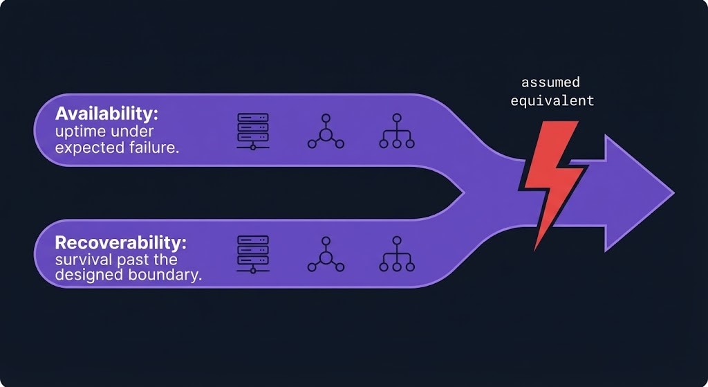 availability versus recoverability as distinct architectural design goals