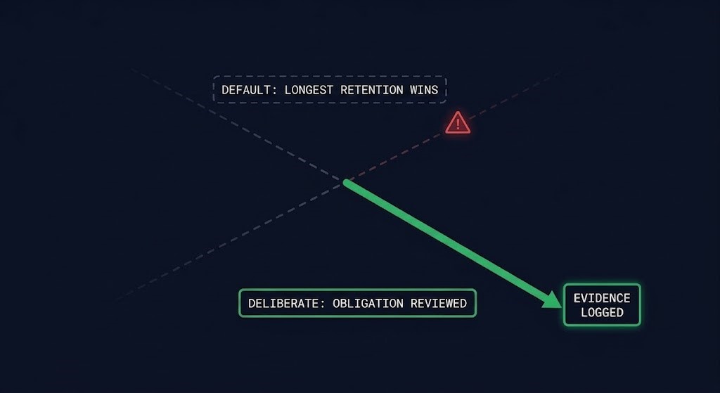 retention conflict architecture default resolution versus deliberate precedence decision